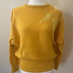Vintage Sweater with lace and velvet accent